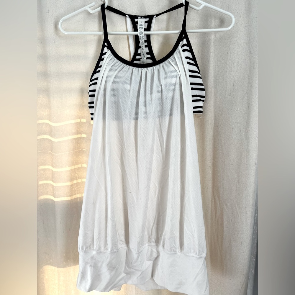 Lululemon White No Limits Tank Size 8